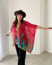 Load image into Gallery viewer, Hot Pink Butterfly Sheer Kimono