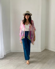 Load image into Gallery viewer, Pink and Yellow Ultra Sheer Kimono