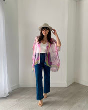 Load image into Gallery viewer, Pink and Yellow Ultra Sheer Kimono