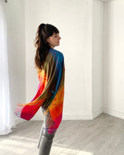 Load image into Gallery viewer, Red Rainbow Reversible Paisley Pashmina Draped Shawl
