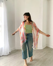 Load image into Gallery viewer, Pink and Yellow Ultra Sheer Kimono