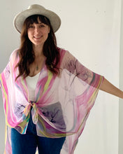 Load image into Gallery viewer, Pink and Yellow Ultra Sheer Kimono