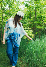Load image into Gallery viewer, Blue Water Lily Floral Sheer Kimono