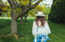 Load image into Gallery viewer, Blue Water Lily Floral Sheer Kimono