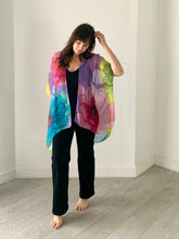 Load image into Gallery viewer, Purple and Yellow Floral Sheer Kimono