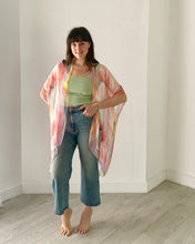 Load image into Gallery viewer, Pink and Yellow Ultra Sheer Kimono