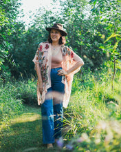 Load image into Gallery viewer, Light Coral Tropical Floral Sheer Kimono