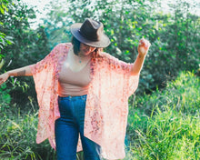 Load image into Gallery viewer, Pink Coral Small Floral Sheer Kimono