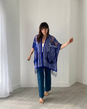 Load image into Gallery viewer, Royal Blue Sheer Burnout Kimono