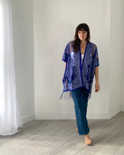 Load image into Gallery viewer, Royal Blue Sheer Burnout Kimono