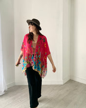 Load image into Gallery viewer, Hot Pink Butterfly Sheer Kimono