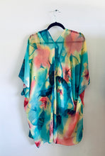 Load image into Gallery viewer, Teal Abstract Sheer Kimono
