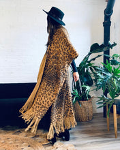 Load image into Gallery viewer, Dark Tan Leopard Long Duster