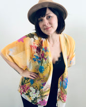 Load image into Gallery viewer, Yellow Floral Sheer Kimono
