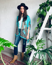 Load image into Gallery viewer, Turquoise Filigree Sheer Kimono