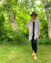 Load image into Gallery viewer, White Sheer Burnout Kimono