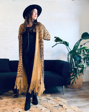 Load image into Gallery viewer, Dark Tan Leopard Long Duster