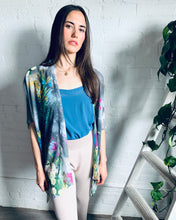 Load image into Gallery viewer, Grey Floral Sheer Kimono