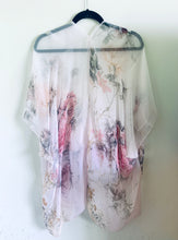 Load image into Gallery viewer, Light Pink Rose Floral Sheer Kimono