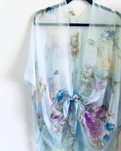 Load image into Gallery viewer, Soft Blue Floral Sheer Kimono