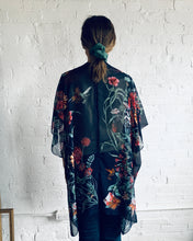 Load image into Gallery viewer, Navy Tropical Vintage Floral Sheer Kimono