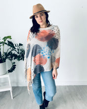 Load image into Gallery viewer, Abstract Geometry Earth Tones Light Draped Shawl