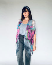 Load image into Gallery viewer, Grey Floral Sheer Kimono