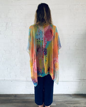 Load image into Gallery viewer, Pink and Yellow Abstract Floral Sheer Kimono