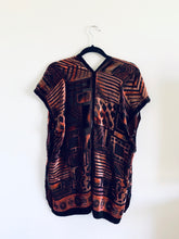 Load image into Gallery viewer, CPurple and Orange Multi Geometric Velvet Burnout Slim Fit Kimono