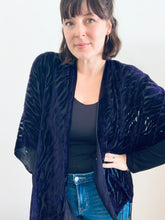 Load image into Gallery viewer, Purple Zebra Velvet Burnout Kimono