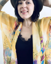 Load image into Gallery viewer, Yellow Floral Sheer Kimono