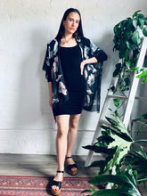 Load image into Gallery viewer, Black Large Floral Sheer Kimono