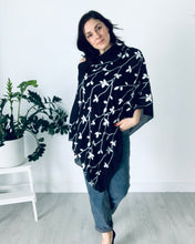 Load image into Gallery viewer, Black and White Embroidered Cotton Shawl