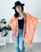 Load image into Gallery viewer, Coral Floral Sheer Kimono