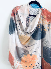 Load image into Gallery viewer, Abstract Geometry Earth Tones Light Draped Shawl