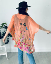 Load image into Gallery viewer, Coral Floral Sheer Kimono