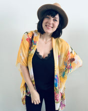 Load image into Gallery viewer, Yellow Floral Sheer Kimono