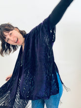 Load image into Gallery viewer, Purple Zebra Velvet Burnout Kimono