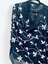 Load image into Gallery viewer, Black and White Embroidered Cotton Shawl