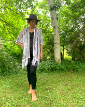 Load image into Gallery viewer, White Sheer Burnout Kimono