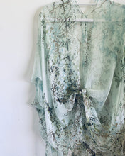 Load image into Gallery viewer, Mint Green Branch Sheer Kimono