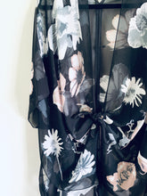 Load image into Gallery viewer, Black Large Floral Sheer Kimono
