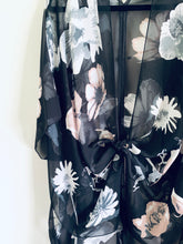 Load image into Gallery viewer, Black Large Floral Sheer Kimono
