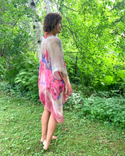 Load image into Gallery viewer, Pink Large Floral Sheer Kimono
