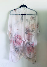 Load image into Gallery viewer, Light Pink Rose Floral Sheer Kimono