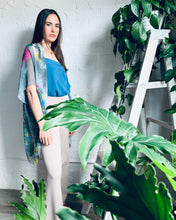 Load image into Gallery viewer, Grey Floral Sheer Kimono