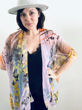 Load image into Gallery viewer, Pink Abstract Floral Sheer Kimono