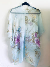 Load image into Gallery viewer, Soft Blue Floral Sheer Kimono