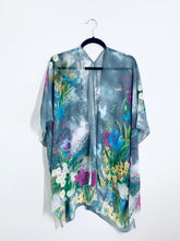 Load image into Gallery viewer, Grey Floral Sheer Kimono