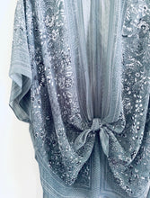 Load image into Gallery viewer, Grey with White Floral Sheer Kimono